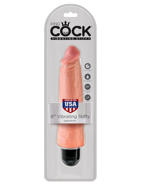 King Cock 8 in. Vibrating Stiffy White Flesh